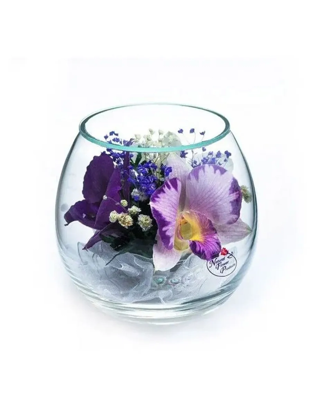 натуральные цветы в стекле, вакуум