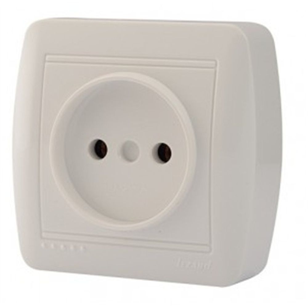 Розетка LEZARD DEMET 1-местная б/з с/п бел. 16А 250В
