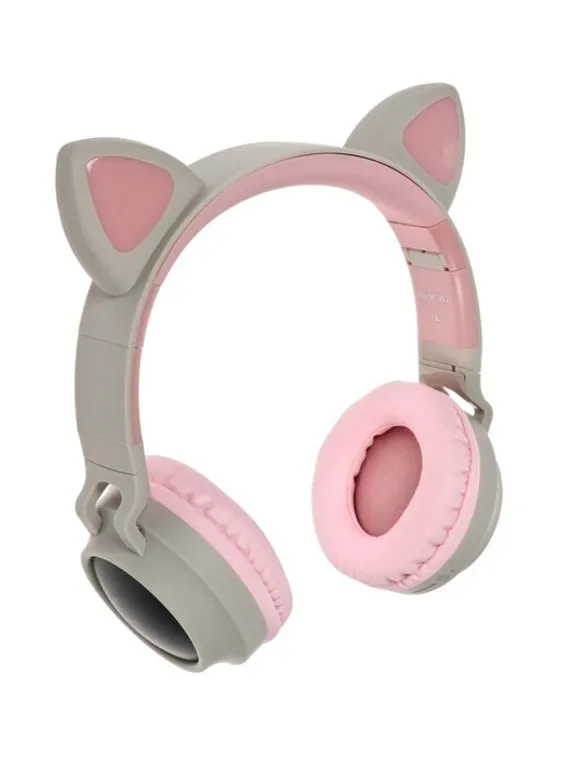 Наушники Hoco W27, беспроводные, накладные, микрофон, BT 5.0, 300 мАч, подсветка, серые