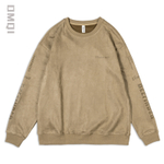 Мужская толстовка в американском ретро-стиле на весну и осень, очень большая, на флисовой подкладке, без капюшона, с длинным рукавом, в стиле Чжуншань.