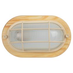 Светильник ЭРА НБО 04-60-012 Кантри дерево/стекло решетка IP54 E27 max 60Вт 232х140 овал сосна
