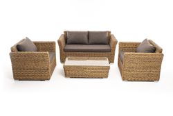 "Капучино Сингл" лаунж-зона из искусственного ротанга (гиацинт), цвет соломенный