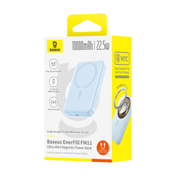 Портативный внешний аккумулятор Baseus EnerFill FM11 Ultra-Mini 10000mAh 22.5W Blue P1008210E313-00