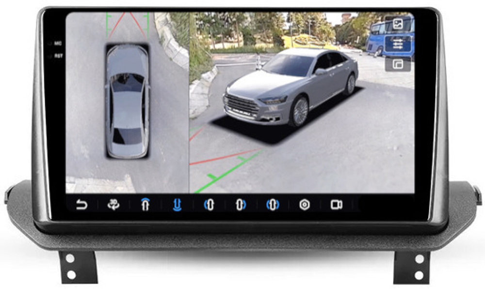 Магнитола Mitsubishi Outlander 4 2021+ (без штатного 360) - FarCar BX10-360-9604 монитор 10.36" 2K QLED на Android 13, 6Гб+128Гб, CarPlay, 4G SIM-слот, 4 камеры в комплекте