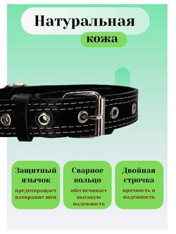 Ошейник для собак средних и крупных пород регулируемый черный