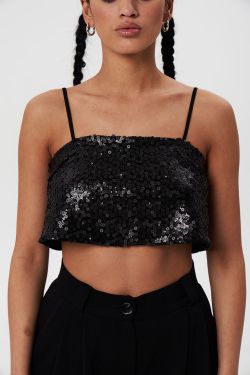 Топ прямого кроя на бретелях черного цвета