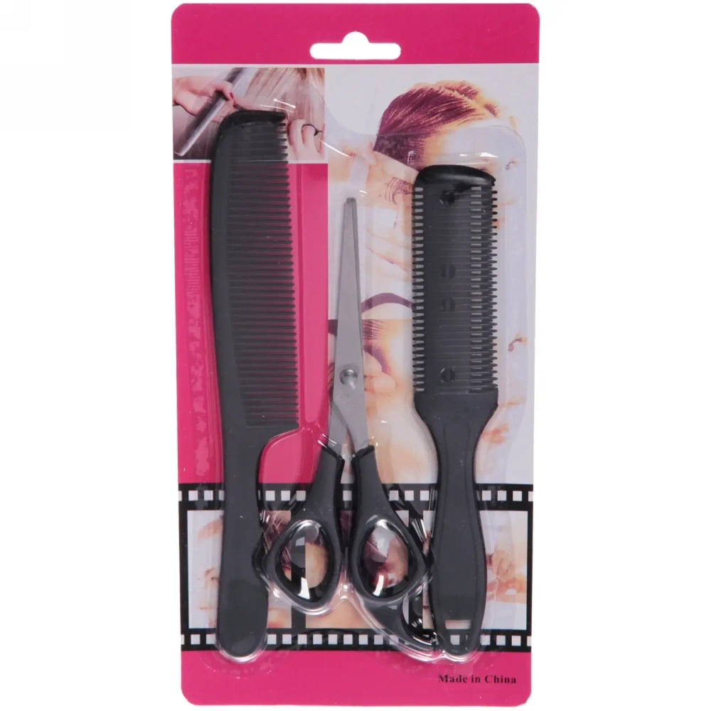 Набор для стрижки волос «Barber», ножницы прямые, расчёска и филировка