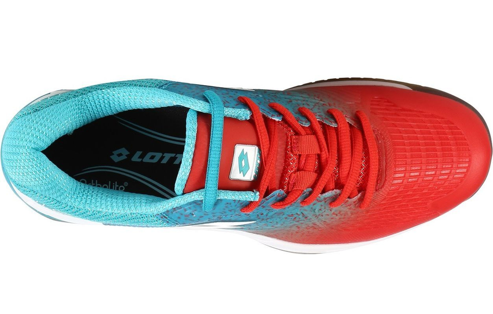 Мужские кроссовки для Падел Lotto Superrapida 100 - grenadine red/all white/blue bird