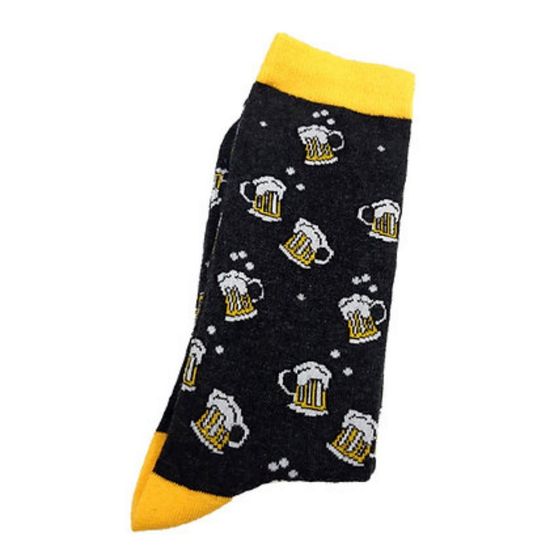 Носки "По бокалу пива", р-р 38-44 (черный желтый)