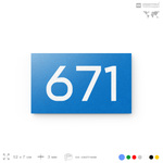 Номер на дверь 671, табличка на дверь для офиса, квартиры, кабинета, аудитории, склада, голубая 120х70 мм, Айдентика Технолоджи