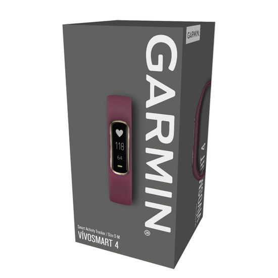 Фитнес-браслет Garmin Vivosmart 4 Бордовые с золотом, S/M 010-01995-21