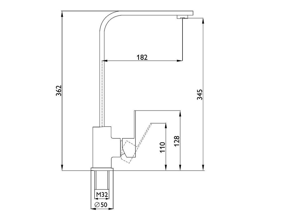 Смеситель для кухни 352/180 1Р