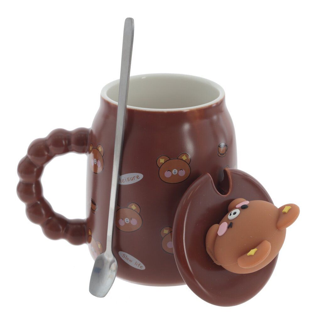 GAEM Кружка с крышкой и ложкой, 500 мл, L13 W9 H15,5 см, 2в.