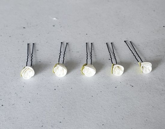 Набор шпилек "Розочки мини" латекс, 5 шт, белые