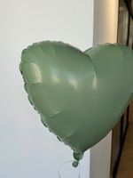 Шар-сердце оливковый фольгированный