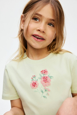 H&M Футболка с контрастными деталями, светло-зеленый