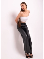 Кожаные брюки палаццо