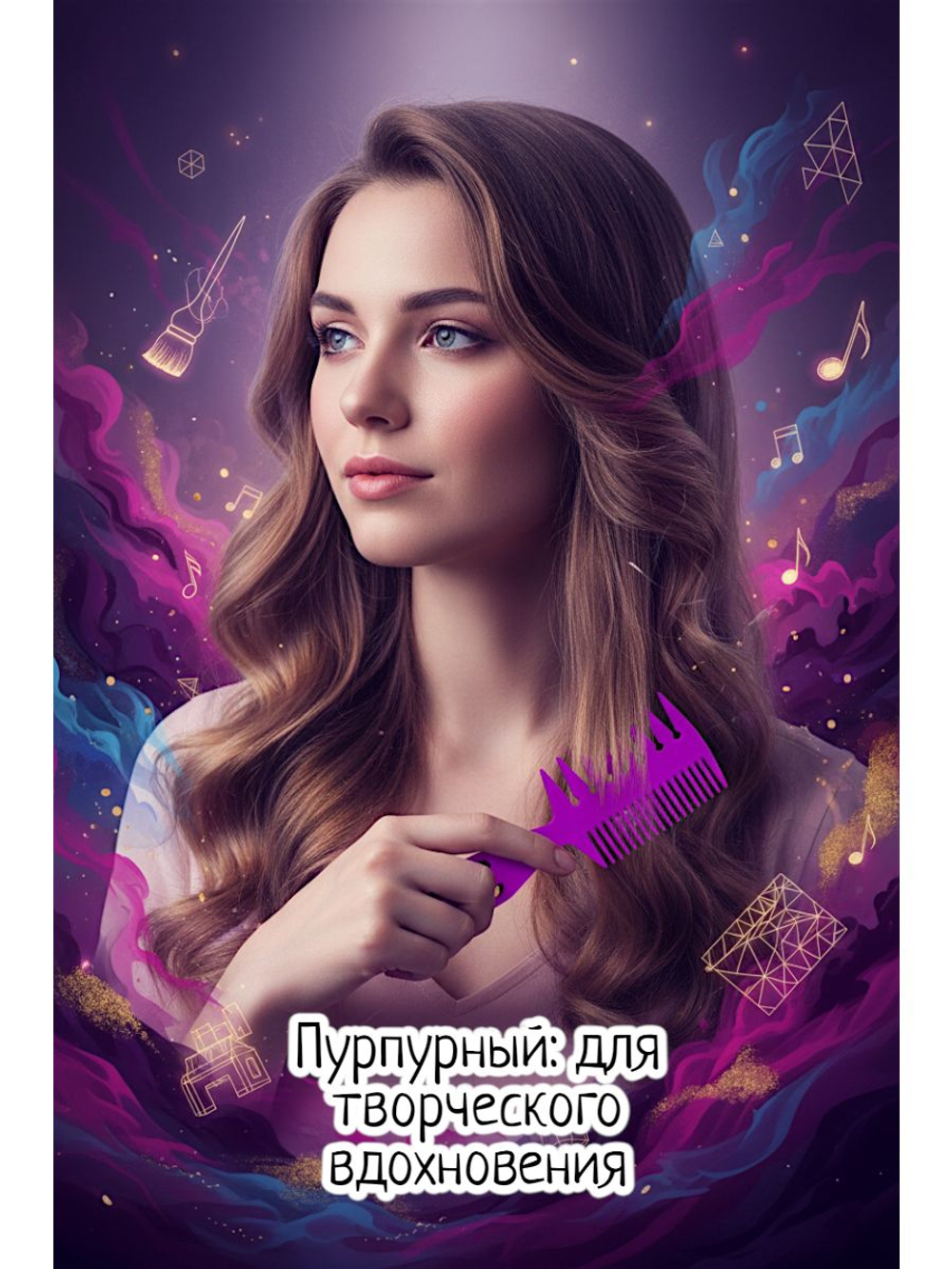 Расческа-гребень двусторонний моделирующий рыбья кость, черный,19.9х6.6 см