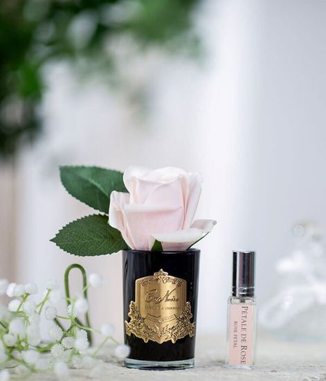 Ароматизированная розовая роза в черной вазе, Cote Noire