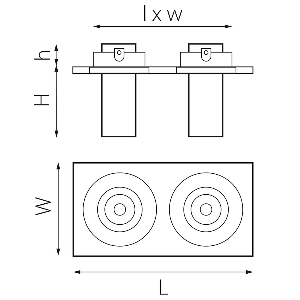 i526264 Светильник INTERO TUBO LED 10W*2 500LM*2 60G БЕЛЫЙ 4000K (217526+217264+217264)