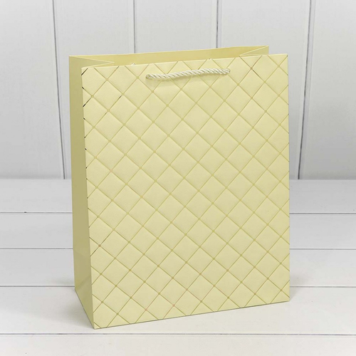 Пакет подарочный 26х32х12см Фигуры и узоры "Ромб" (Желтый)