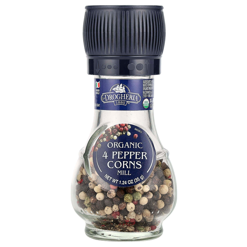Drogheria & Alimentari, органическая мельница из 4 перцев горошком, 35 г (1,24 унции)