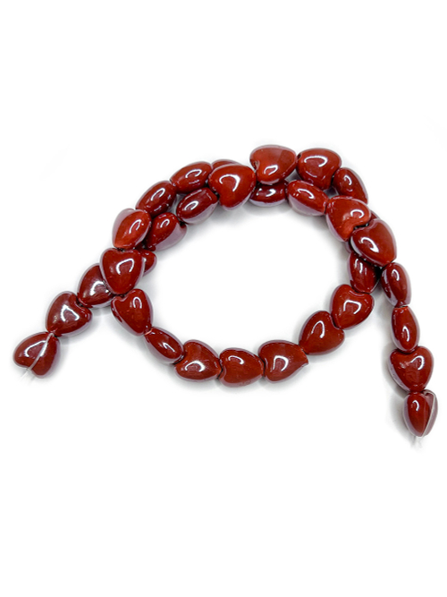 Керамические бусины Сердце, 10/13/15 мм, на нитке 32 см