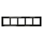 Рамка стеклянная VOLTUM S70 на 5 постов, (черный,стекло)