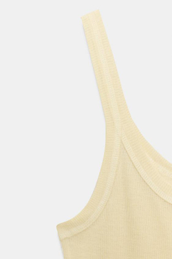 ZARA СВОБОДНАЯ МАЙКА НА БРЕТЕЛЯХ, ЖЕЛТЫЙ