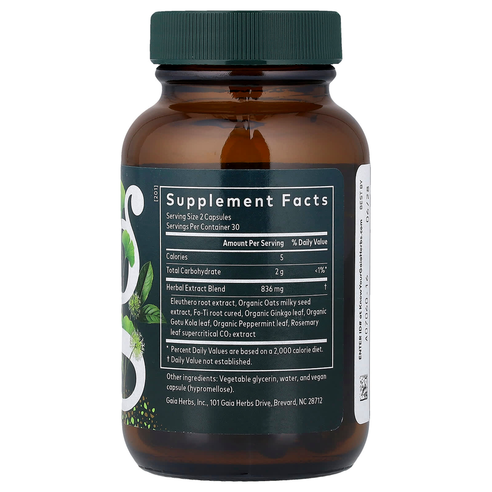 Gaia Herbs, Mental Alertness, 60 жидк. капсул Phyto-Caps® (418 мг в 1 капсуле)