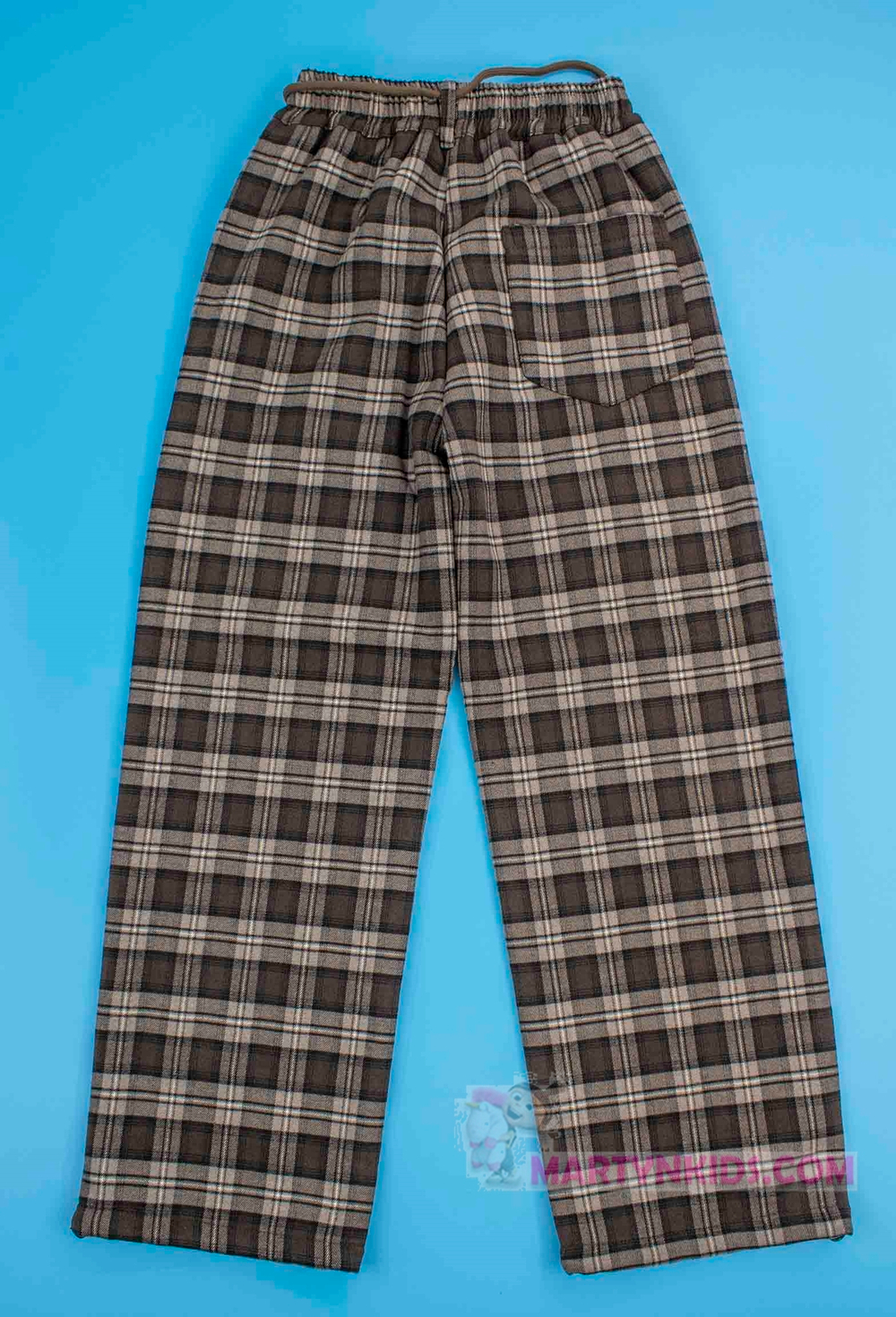теплые брюки клетка Мишка плис 4876