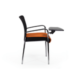 Стул Афродита Люкс хром, со столиком, сетка TW+ткань D, черно-оранжевый
