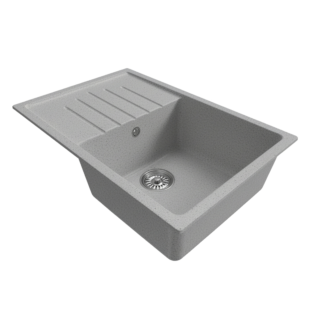 Мойка ML-GM19 КОМФОРТ с крылом, графит (342), 750*500*200мм