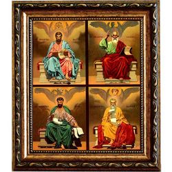 Четыре Евангелиста: Марк, Иоанн, Лука и Матфей. Икона на холсте.