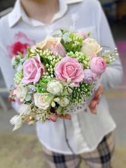 Букет из мыла ручной работы «Шебби Роуз» фото