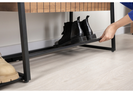 Прихожая Woodville Гранд 15.124 дуб крафт табачный, кожзам HOLST Black