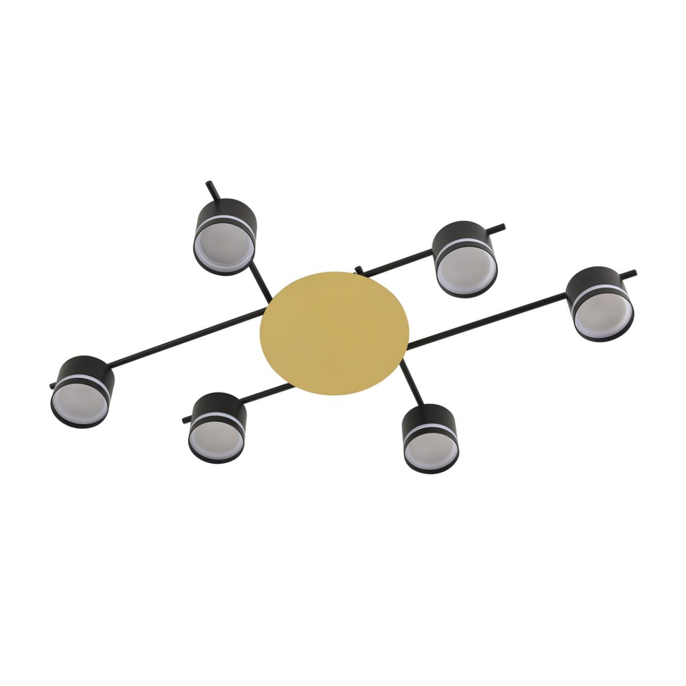 8304/6C COMFI LN26 238 золотой/черный, металл/акрил Светильник потолочный GX53 LED 6*7W 220V BENUA