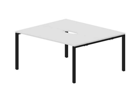 Составной стол Strike на 2 рабочих места 1580х1366х750мм (2 эргономичных выреза)