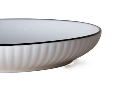 274473 StockHaus Тарелка глубокая "Sugar" 20см 600мл (белая/черный кант)