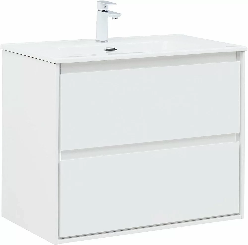 Тумба с раковиной Aquanet Милан 336369/330431 80 белый глянец