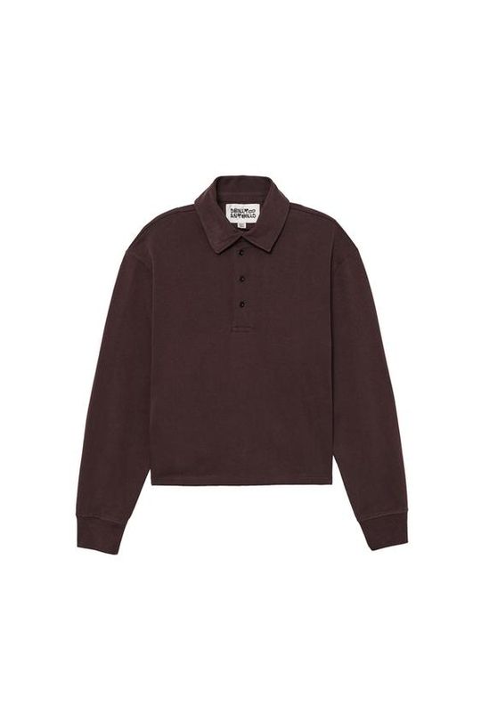 ZARA X BENITO ANTONIO ХЛОПКОВАЯ ФУТБОЛКА С ДЛИННЫМИ РУКАВАМИ, КОРИЧНЕВЫЙ