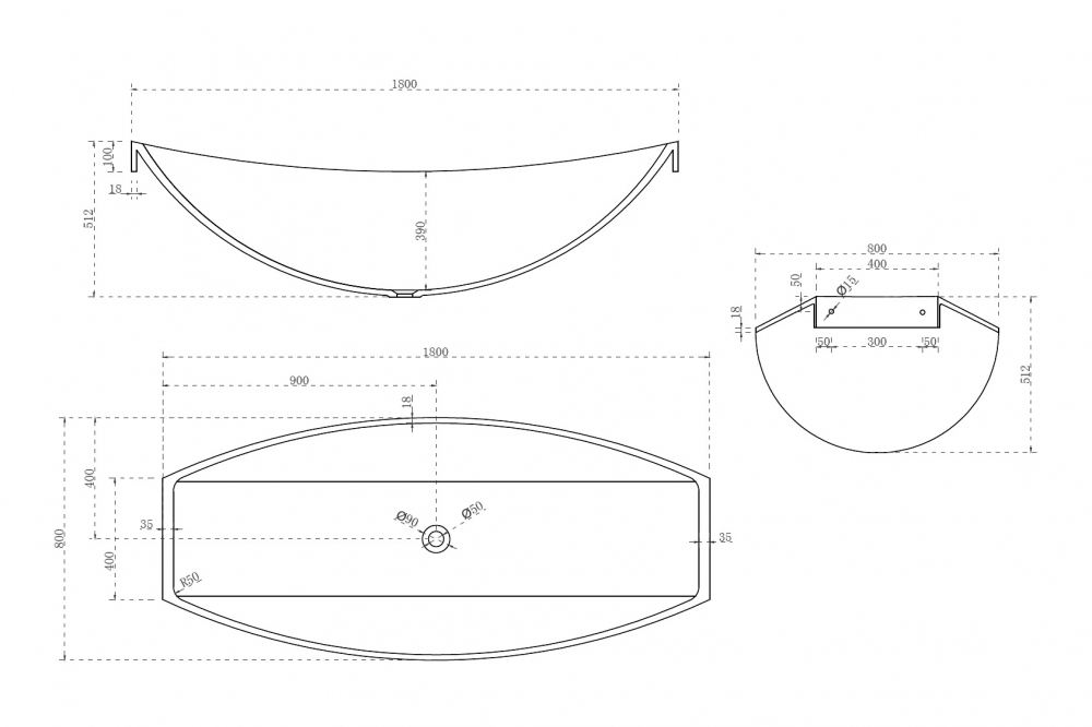 Прозрачная ванна ABBER Kristall AT9704Opal подвесная коричневая  180x80 см