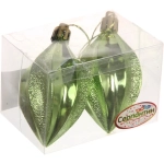 Ёлочные игрушки «Таинственное очарование» Капля 8 см (набор 2шт), салатовый