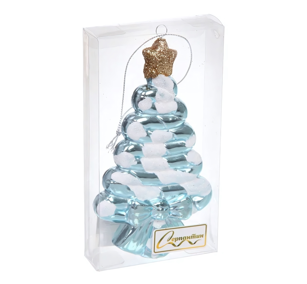 Елочная игрушка "Сладкая ёлочка" 7,5*1,5*14 см, Голубой (Серпантин)