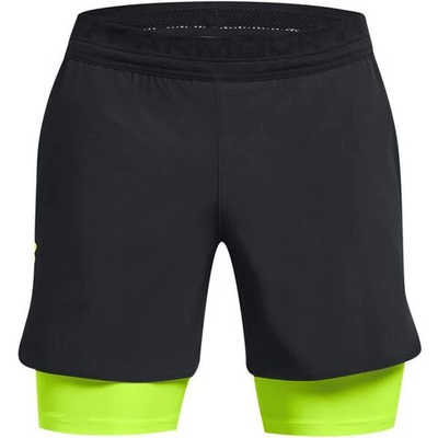 Мужские теннисные шорты Under Armour Men's UA Vanish Elite 2in1 Shorts - black/high vis yellow