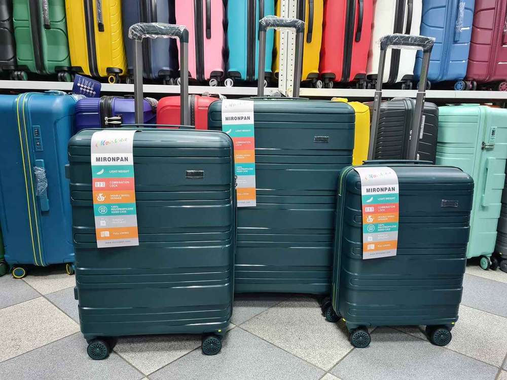 Чемодан Большой (L) полипропилен "Mironpan" съёмные колёса