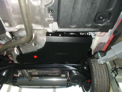 Защита топливного бака (2 мм, сталь) для Geely Coolray SX11 2020- (V = 1.5T AT FWD), Belgee X50 2023- Sheriff.28.4449