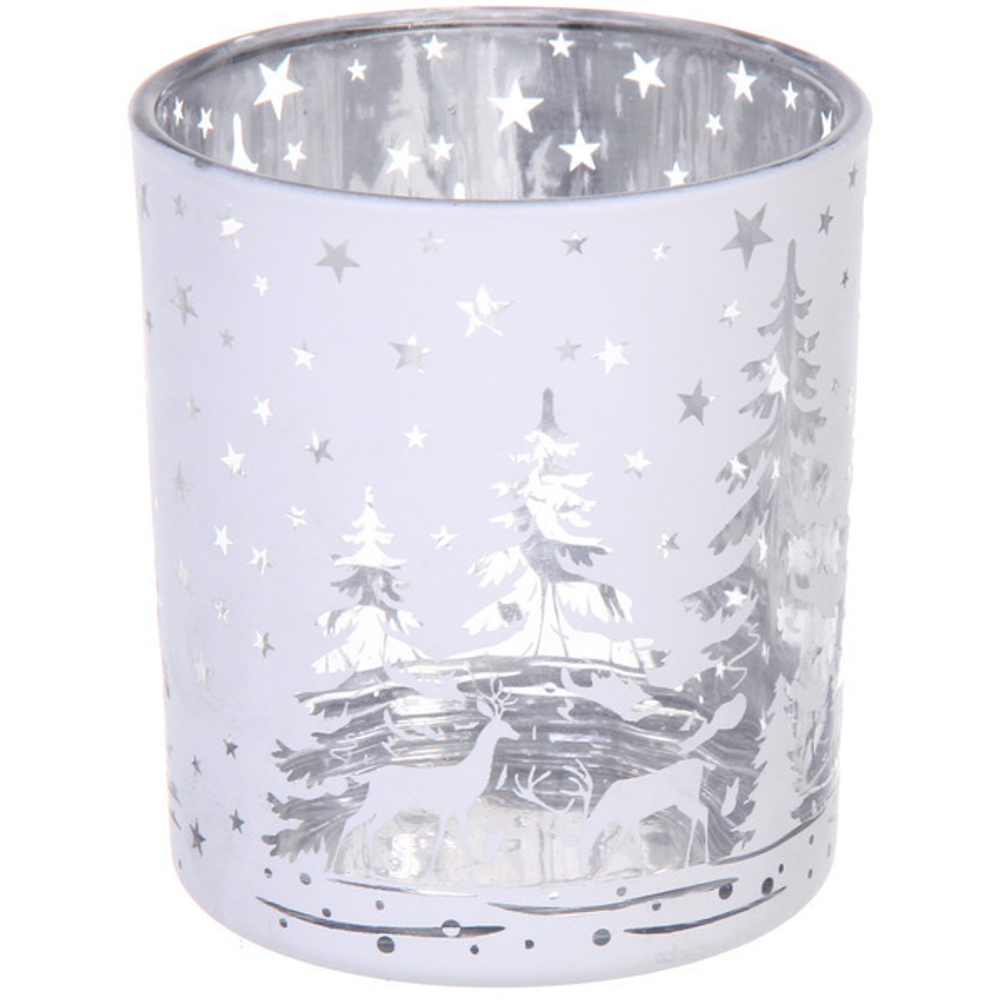 Подсвечник «Снежный лес» 7*7,8 см, Белый