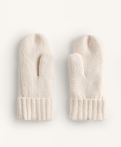 Oysho Варежки с аранским узором, экрю