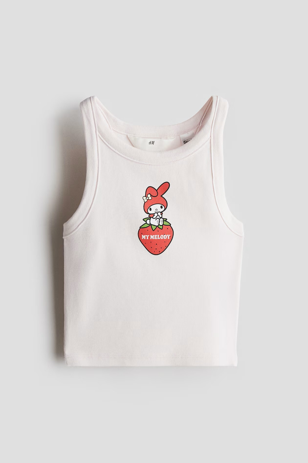 H&M Топ с принтом, светло-розовый